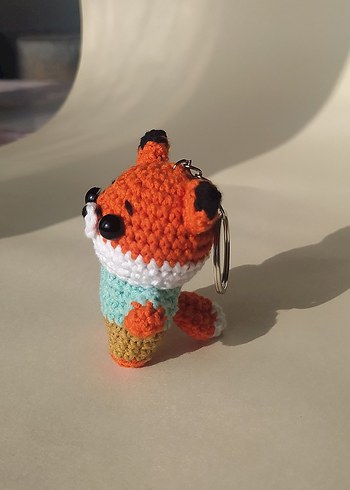 Renkli Örgü Tilki Anahtarlık - Görsel 9