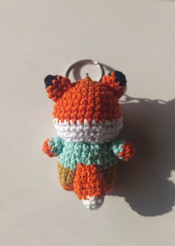 Renkli Örgü Tilki Anahtarlık - Görsel 7