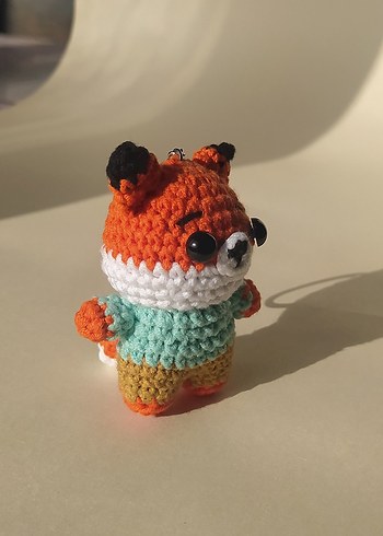 Renkli Örgü Tilki Anahtarlık - Görsel 8