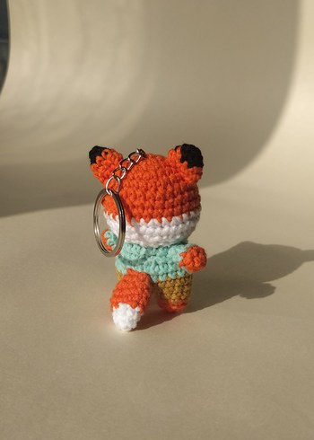 Renkli Örgü Tilki Anahtarlık - Görsel 4