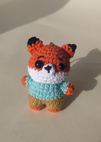 Renkli Örgü Tilki Anahtarlık - Görsel 2