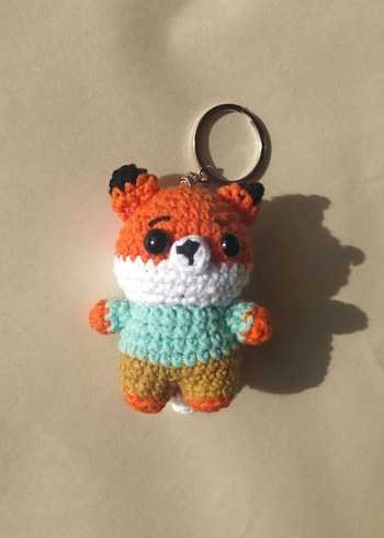 Renkli Örgü Tilki Anahtarlık - Görsel 3