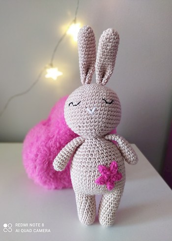 Pembe Peluş Yıldızlı Tavşan Oyuncak - Görsel 5