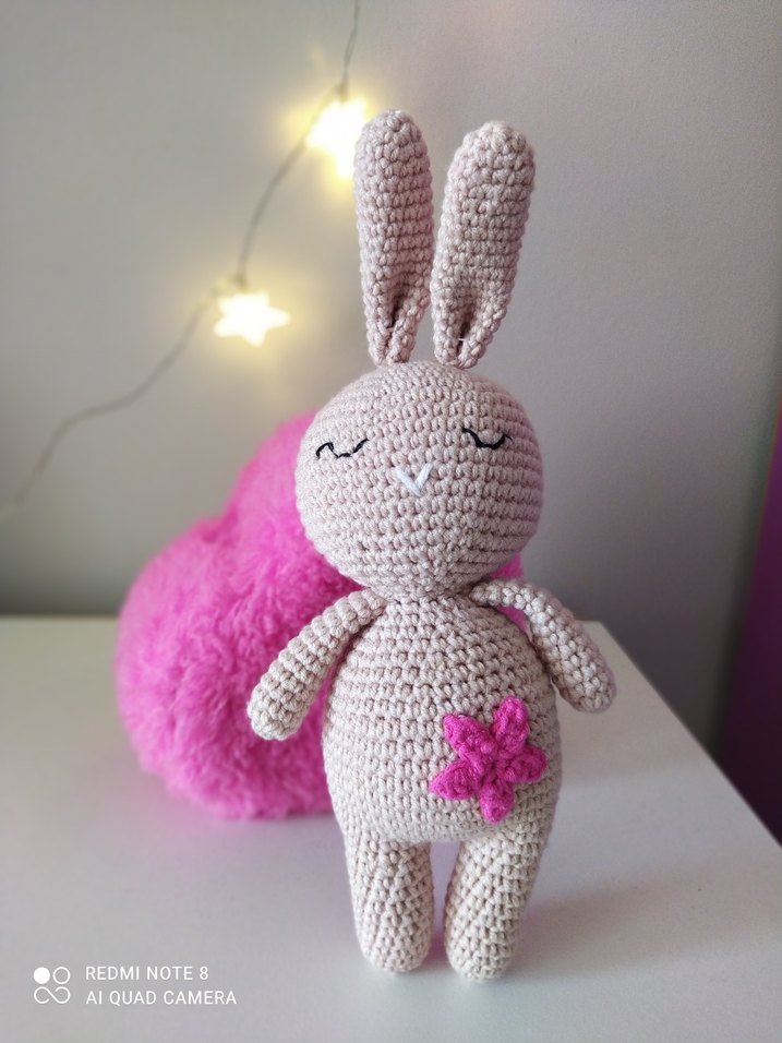 Pembe Peluş Yıldızlı Tavşan Oyuncak - Görsel 5