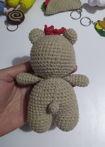 Krem Renkli El Örgüsü Peluş Ayıcık - Görsel 3