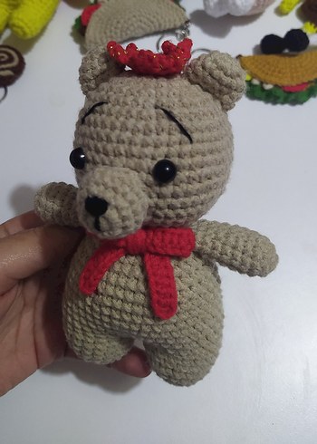 Krem Renkli El Örgüsü Peluş Ayıcık - Görsel 4