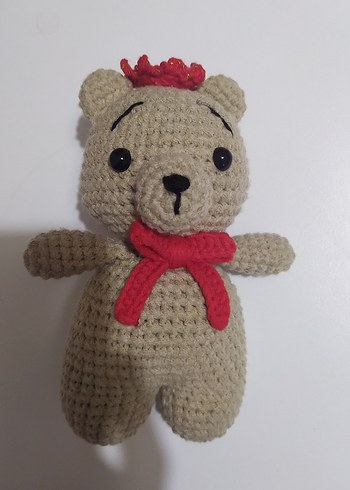 Krem Renkli El Örgüsü Peluş Ayıcık - Görsel 2