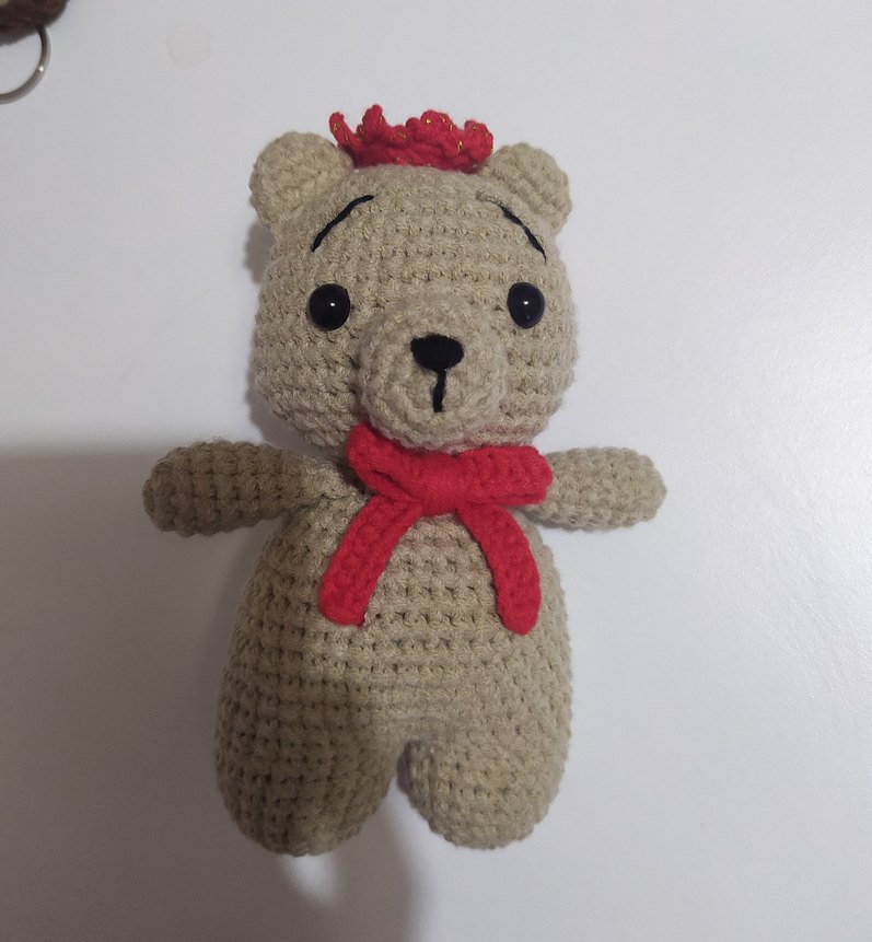 Krem Renkli El Örgüsü Peluş Ayıcık - Görsel 2