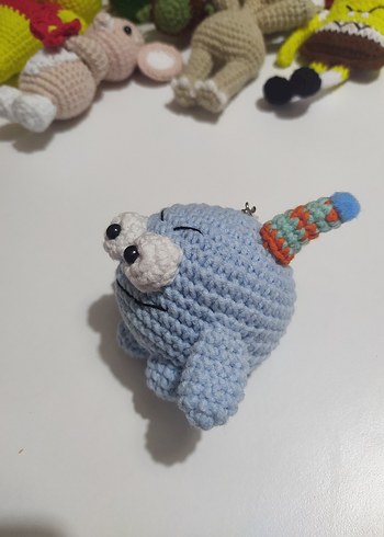 Renkli Mavi El Örgüsü Peluş Anahtarlık - Görsel 2