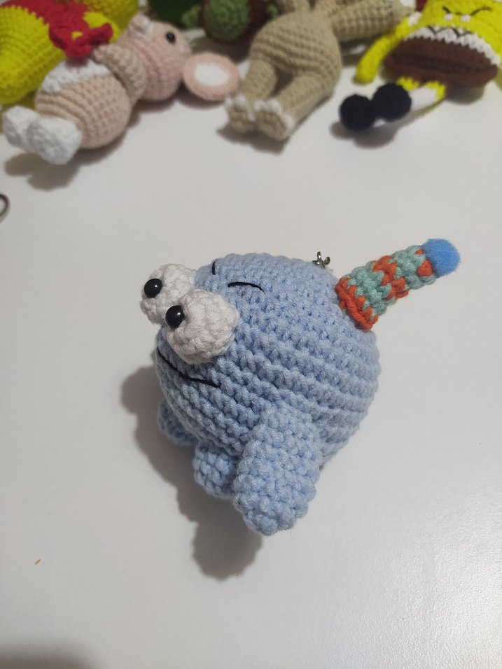 Renkli Mavi El Örgüsü Peluş Anahtarlık - Görsel 2