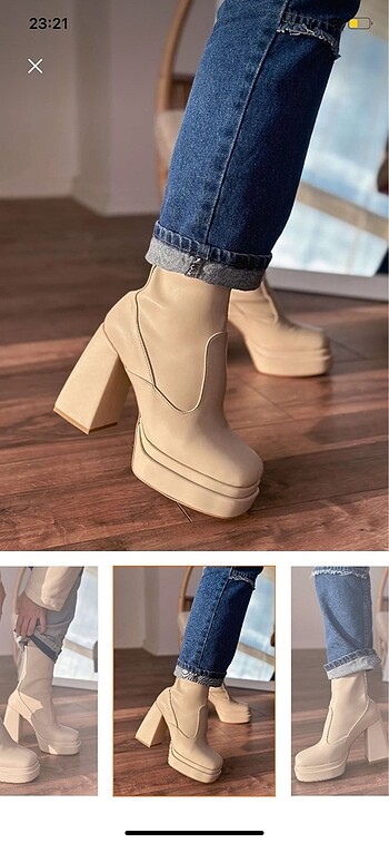 Diğer I love shoes Streç Mat Deri Topuklu Bot