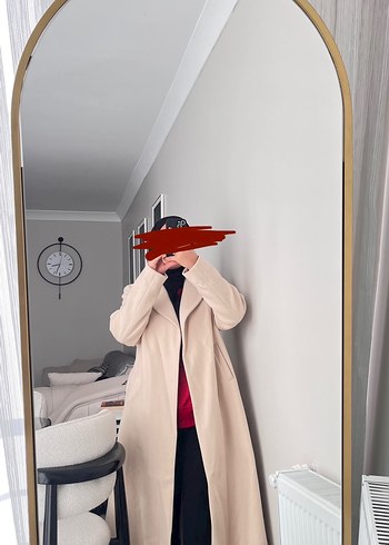 Camel Renkli Uzun Kadın Kaban - Görsel 5