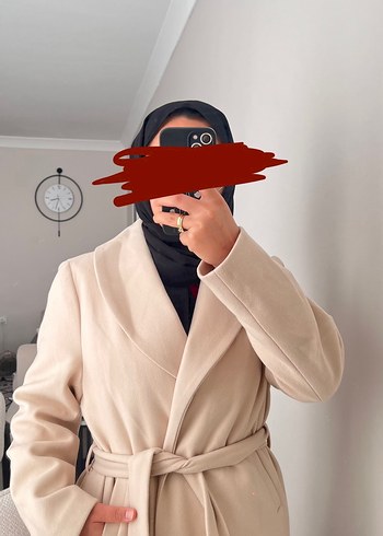 Camel Renkli Uzun Kadın Kaban - Görsel 4