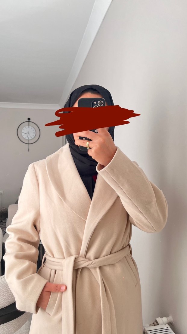 Camel Renkli Uzun Kadın Kaban - Görsel 4