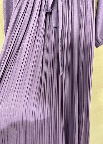 Mor Pilili Uzun Elbise - Görsel 4
