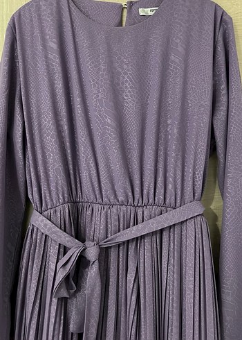 Mor Pilili Uzun Elbise - Görsel 3