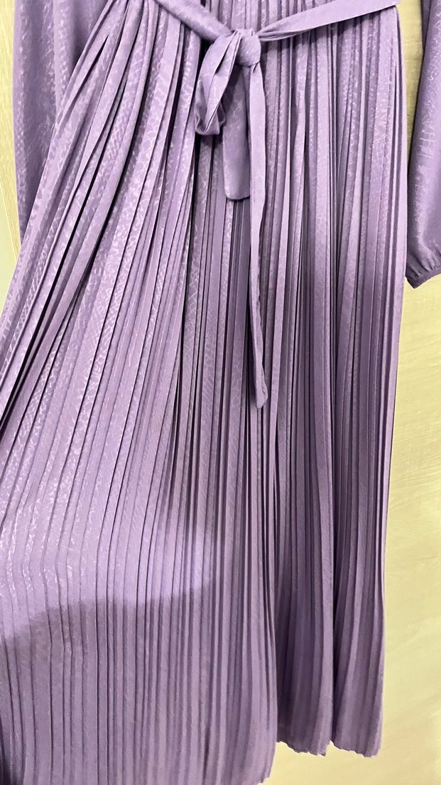 Mor Pilili Uzun Elbise - Görsel 4