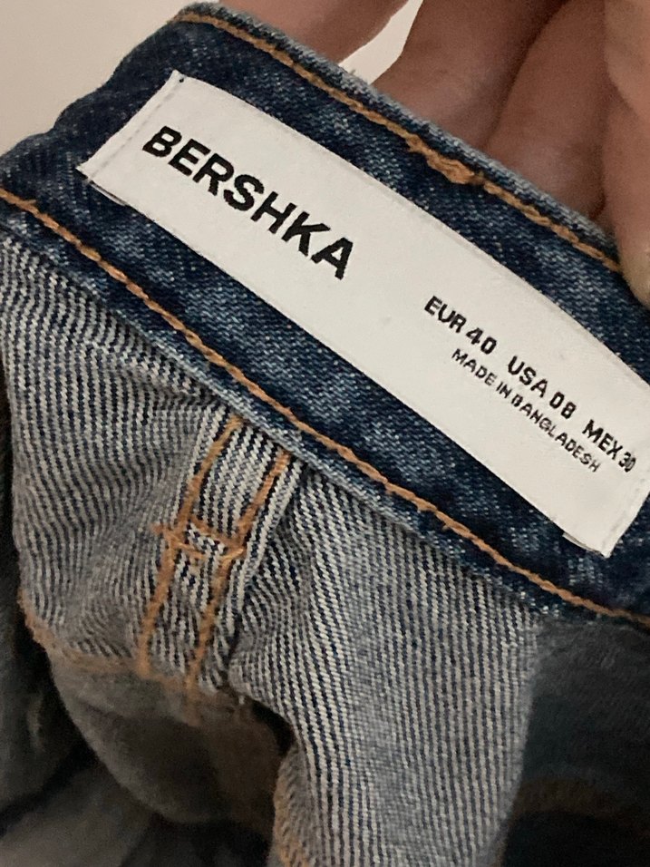 Kadın Koyu Mavi Kemerli Mini Denim Şort - Görsel 2