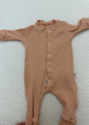 Düğmeli Bebek Kız Tulum - Bej - Görsel 4