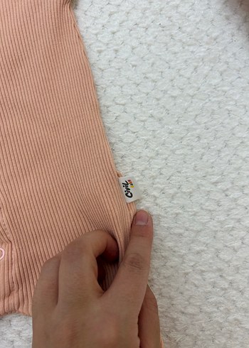 Düğmeli Bebek Kız Tulum - Bej - Görsel 3