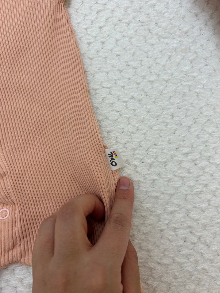 Düğmeli Bebek Kız Tulum - Bej - Görsel 3