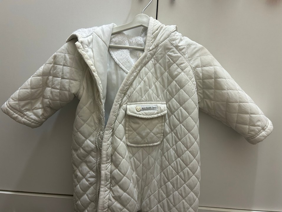 Bebek Kız Beyaz Kapitone Tulum - Görsel 2