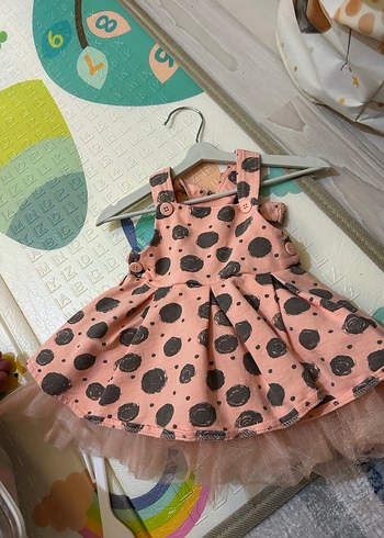 Puantiyeli Pembe Kız Çocuk Elbise - Görsel 3