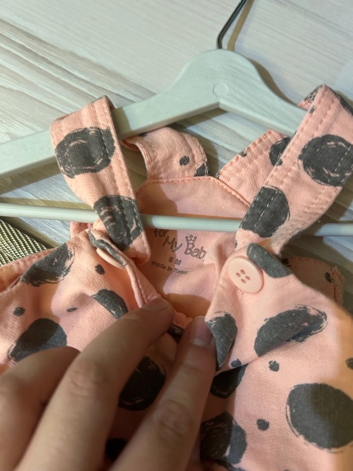 Puantiyeli Pembe Kız Çocuk Elbise - Görsel 2