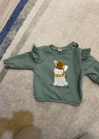 Kız Çocuk Gri Baskılı Sweatshirt - Görsel 2