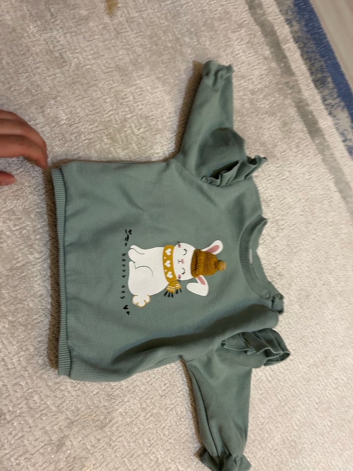 Kız Çocuk Gri Baskılı Sweatshirt - Görsel 3