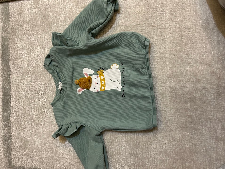 Kız Çocuk Gri Baskılı Sweatshirt - Görsel 4