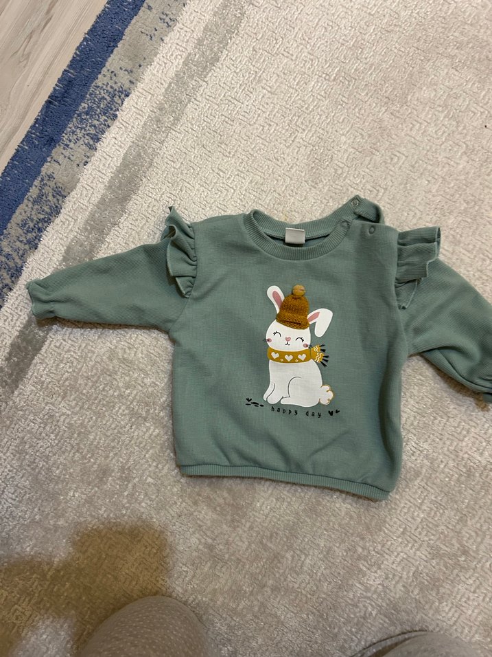 Kız Çocuk Gri Baskılı Sweatshirt - Görsel 2