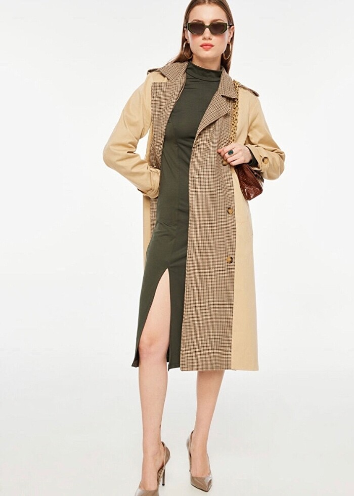 Fabrika Balıkçı Yaka Midi Elbise - Görsel 2