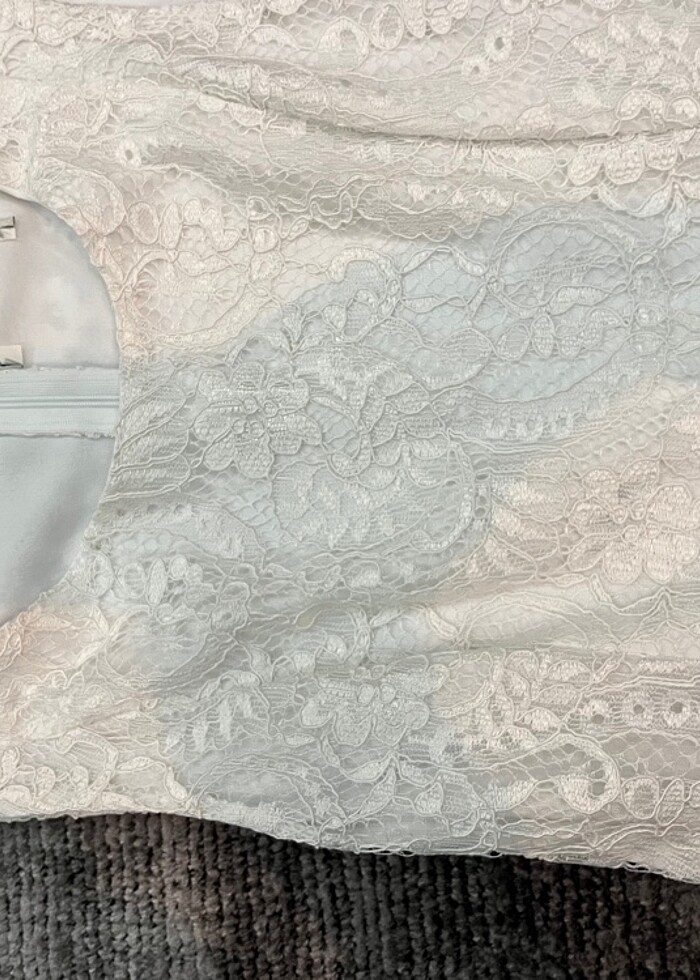 Beyaz dantelli elbise - Görsel 3