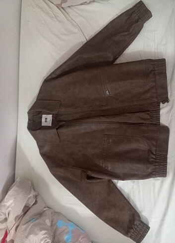 Stradivarius stradivarius kahverengi deri ceket