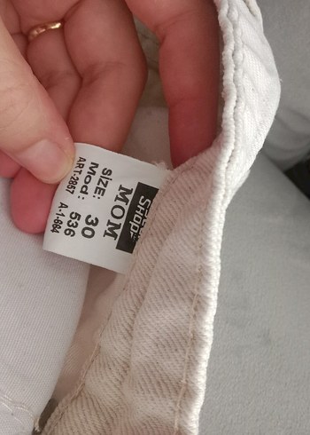 30 Beden beyaz Renk Beyaz Midi Boy Regular Fit Kadın Kot Pantolon
