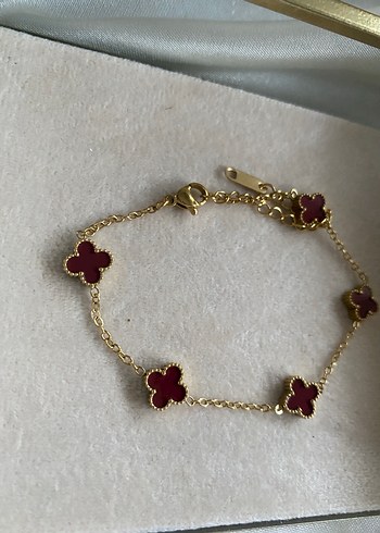 Bordo Zincir Detaylı Kadın Bileklik - Görsel 2