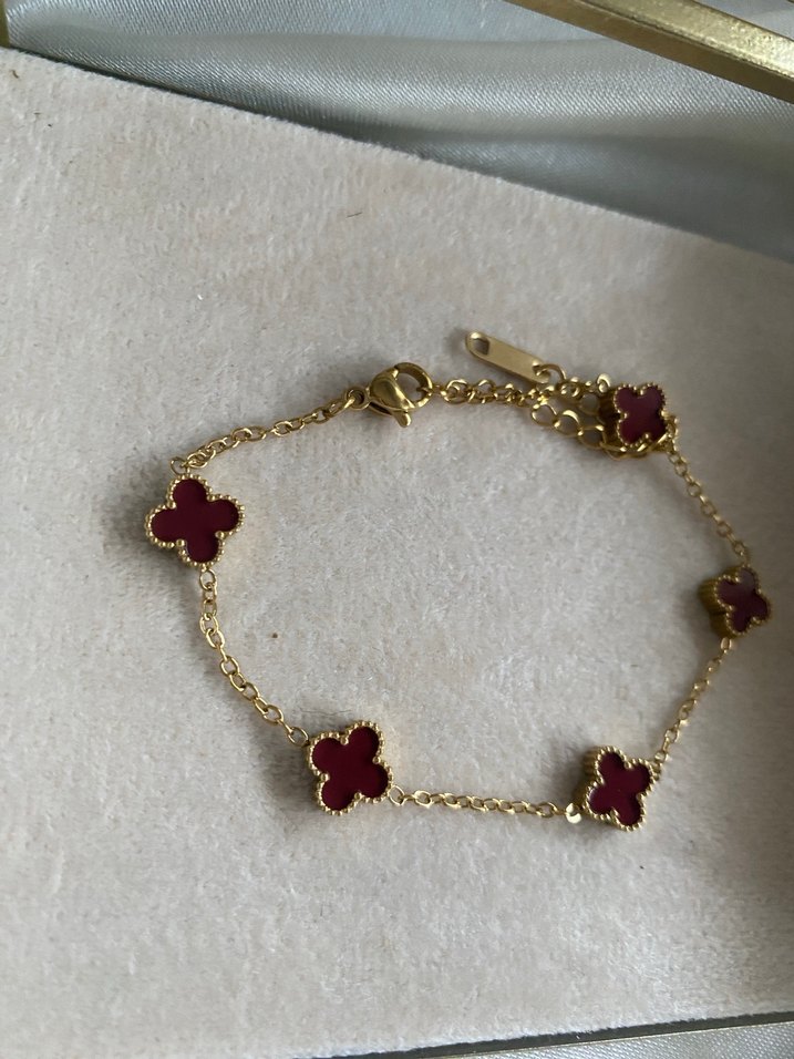 Bordo Zincir Detaylı Kadın Bileklik - Görsel 2