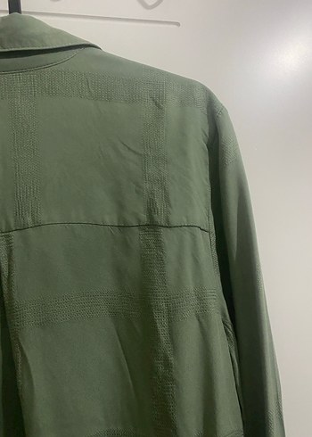 Düğmeli, Uzun Kollu Kadın Keten Gömlek - Görsel 7