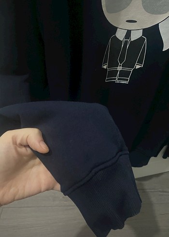 Erkek Siyah Baskılı Street Sweatshirt - Görsel 4