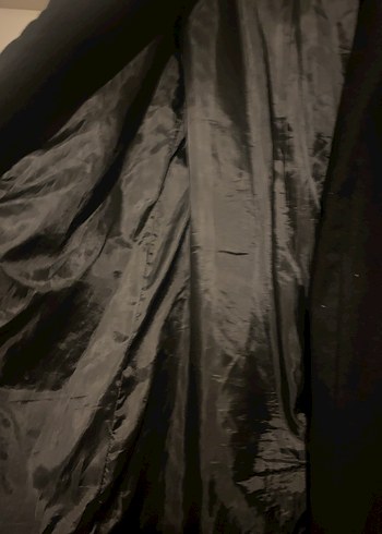 Siyah Uzun Kadın Palto - Görsel 9