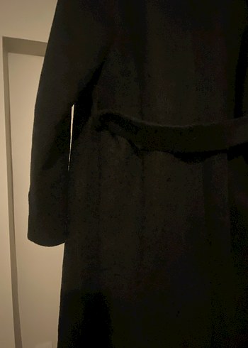 Siyah Uzun Kadın Palto - Görsel 7