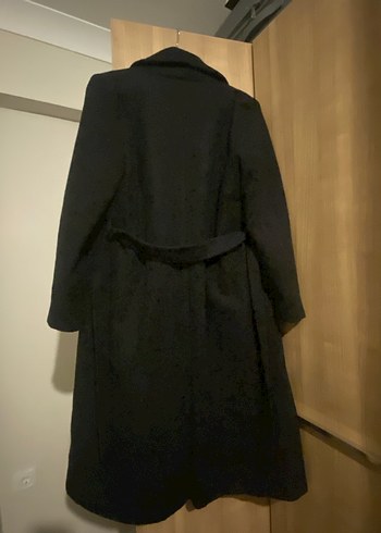 Siyah Uzun Kadın Palto - Görsel 5