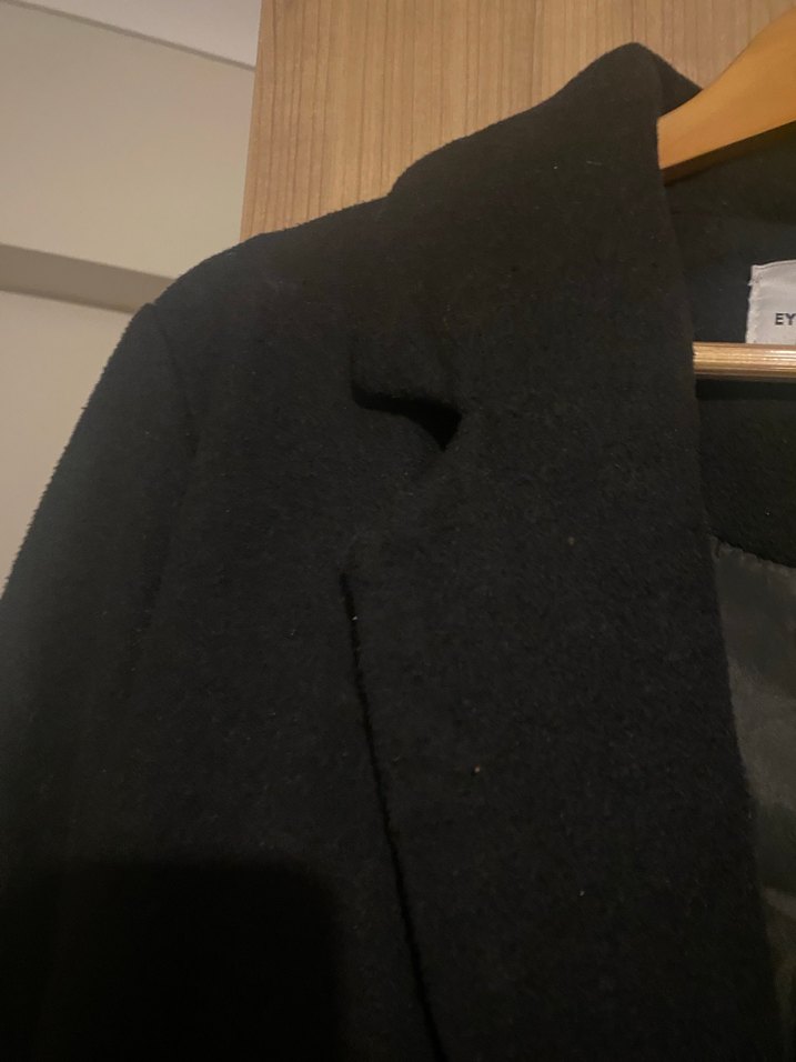 Siyah Uzun Kadın Palto - Görsel 3