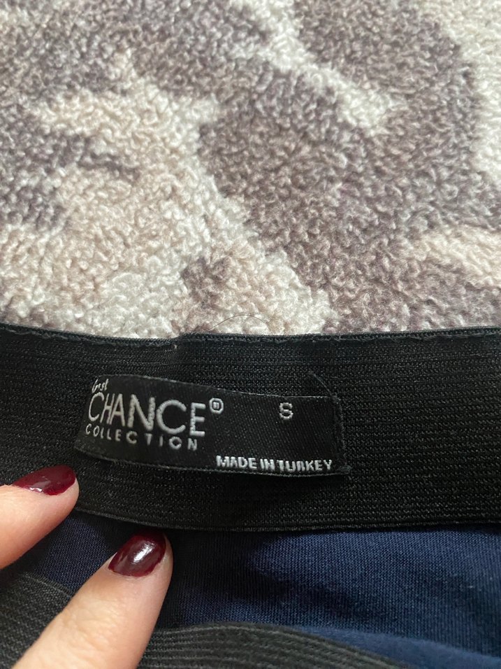 Lacivert Saten Drapeli Uzun Etek - Görsel 2