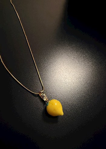 Accessorize  Sari Limon Detayli İnce Zincir Kolye