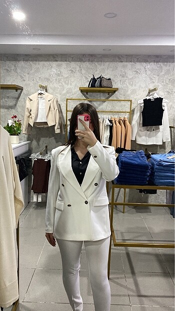 Beyaz blazer ceket