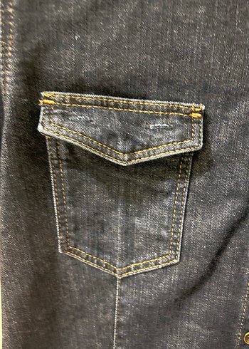 40 Beden lacivert Renk Düğmeli Lacivert Denim Midi Elbise