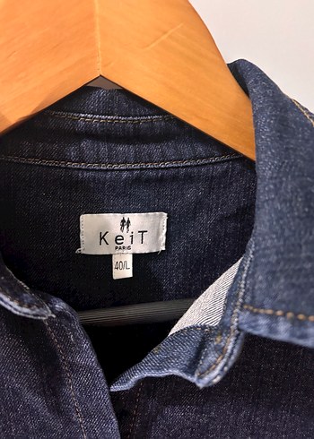 Diğer Düğmeli Lacivert Denim Midi Elbise
