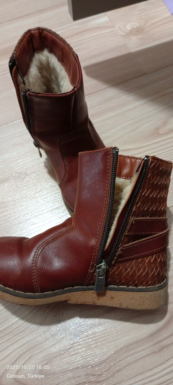 Kahverengi Deri Kürklü  Bot - Görsel 2